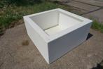 Witte Polyester bloembak plantenbak 80x80x40, Kunststof, Vierkant, Nieuw, Ophalen of Verzenden