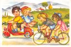 Kinderen Humor Fiets scooter Vintage Kinderkaart, Gelopen, 1960 tot 1980, Kinderen, Ophalen of Verzenden
