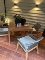 Tuinset teaktafel 100x100cm met 4 stoelen, Ophalen, 4 zitplaatsen, Teakhout, Nieuw