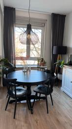 Vintage Ikea Ingatorp inklapbare tafel zwart, Huis en Inrichting, Tafels | Eettafels, Ophalen, Overige materialen, Gebruikt, 100 tot 150 cm