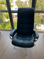 Stressless draaifauteuil zwart leer, Huis en Inrichting, Fauteuils, Ophalen of Verzenden, Zo goed als nieuw, 75 tot 100 cm, Leer