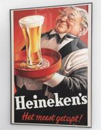 Zeldzaam Heineken Het meest getapt ! Bier Poster, Verzamelen, Ophalen of Verzenden, Nieuw, Reclamebord, Plaat of Schild, Heineken