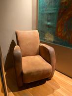 Skai fauteuils, bruin leer - 2 stuks, Ophalen, Minder dan 75 cm, Leer, Zo goed als nieuw