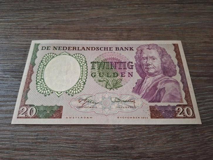 Prachtig biljet 20 gulden Boerhaave, 1955, Postzegels en Munten, Bankbiljetten | Nederland, 25 gulden, Ophalen of Verzenden