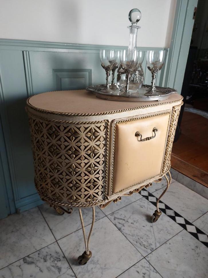 Vintage serveerwagen Mathieu Matégot - uniek, Antiek en Kunst, Antiek | Woonaccessoires, Ophalen of Verzenden