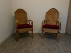 2 Rotanstoelen, Huis en Inrichting, Stoelen, Ophalen, Gebruikt, Bruin, Twee