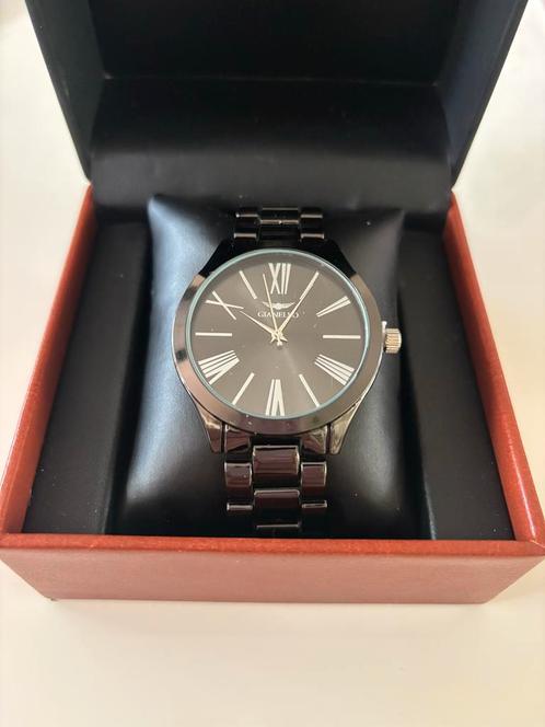 Gianello klassiek Herenhorloge -Nieuw- Stainless steel zwart, Sieraden, Tassen en Uiterlijk, Horloges | Heren, Nieuw, Polshorloge
