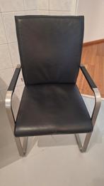 2  zwarte leren stoelen, Huis en Inrichting, Gebruikt, Twee, Zwart, Ophalen of Verzenden