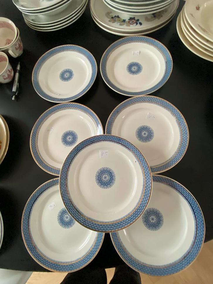 7 Elvira Societe Ceramique Ontbijtbordjes, Antiek en Kunst, Antiek | Servies los, Ophalen of Verzenden