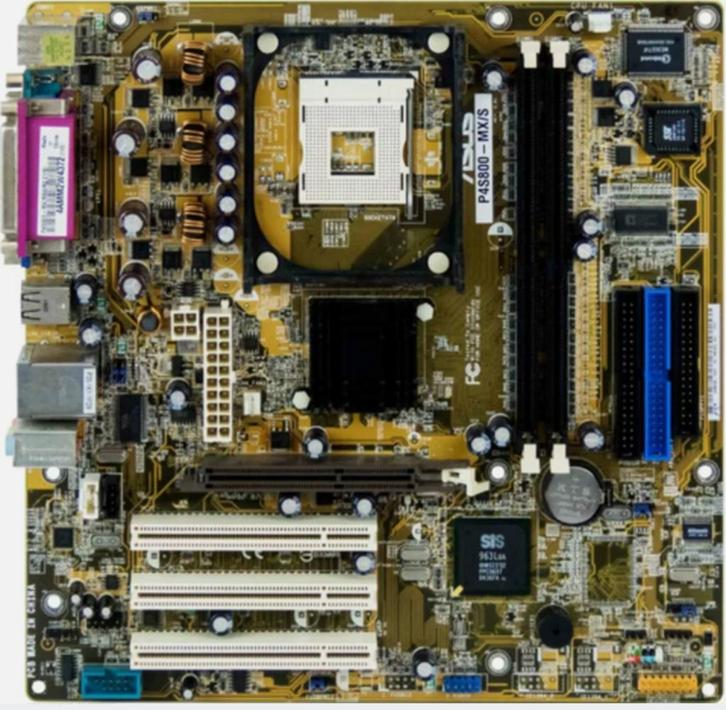 ASUS P4S800-MX/S socket 478, Computers en Software, Moederborden, Gebruikt, Verzenden