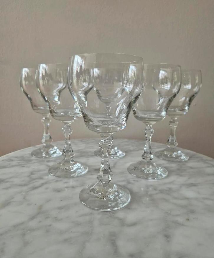 Set 6 kristallen wijnglazen Schott Zwiesel, Antiek en Kunst, Antiek | Glas en Kristal, Ophalen of Verzenden