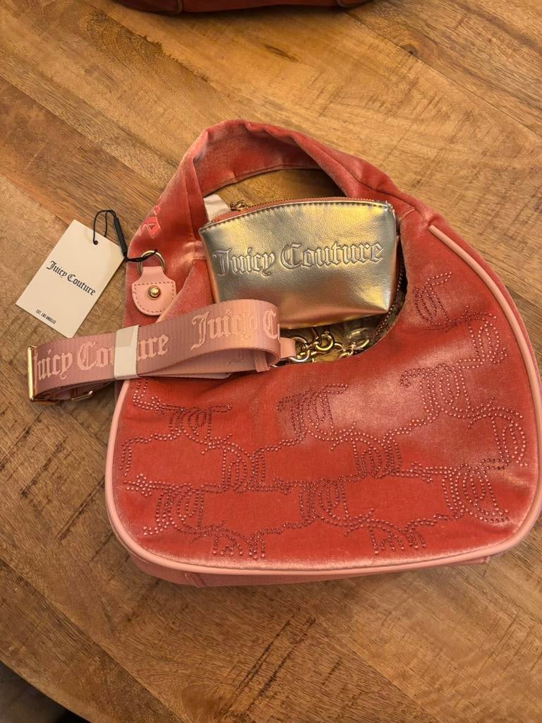 Juicy Couture Tas Velvet, Sieraden, Tassen en Uiterlijk, Tassen | Damestassen, Ophalen, Nieuw, Roze, Handtas