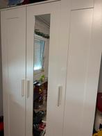 Witte Kledingkast met Spiegeldeur, Kunststof, 100 tot 150 cm, 200 cm of meer, Ophalen of Verzenden