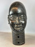 Large Oba Bronze Ife Head - Bini Edo - Benin - Nigeria., Antiek en Kunst, Ophalen of Verzenden