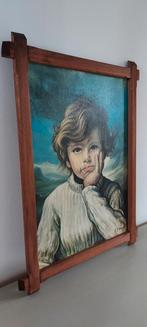 Vintage schilderij van een zigeunerjongetje., Ophalen, Zo goed als nieuw, Schilderij, 75 cm of meer