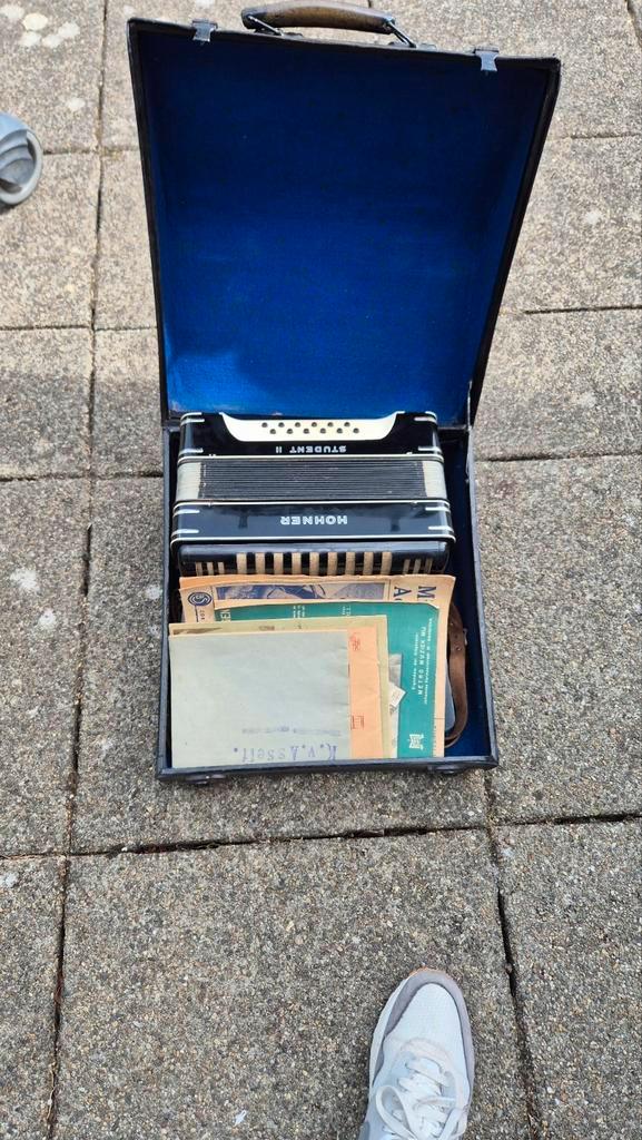 Hohner Student II uit +- 1930 in de orginele koffer!!!, Muziek en Instrumenten, Accordeons, Zo goed als nieuw, Toetsaccordeon