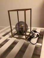 Stijlvolle Tafellamp Jaro - Messing & Rookglas, Ophalen, Zo goed als nieuw, Glas, Minder dan 100 cm