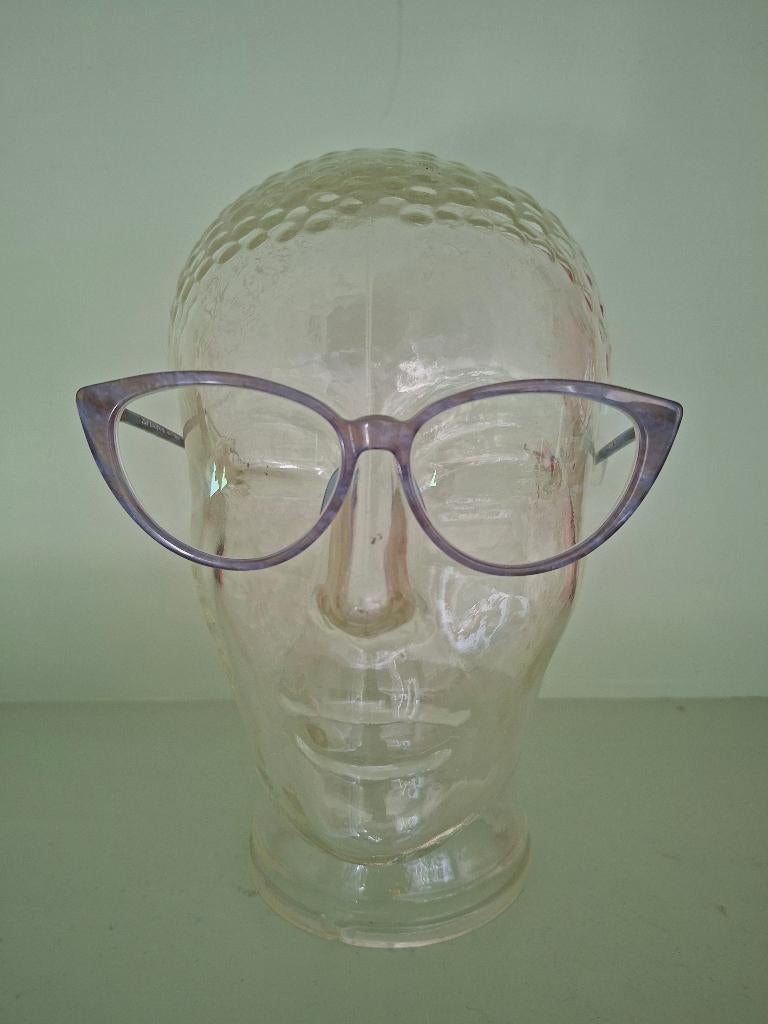 Vintage Jean Lafont Chat 52 Cat Eye Bril, Overige merken, Gebruikt, Blauw, Ophalen of Verzenden