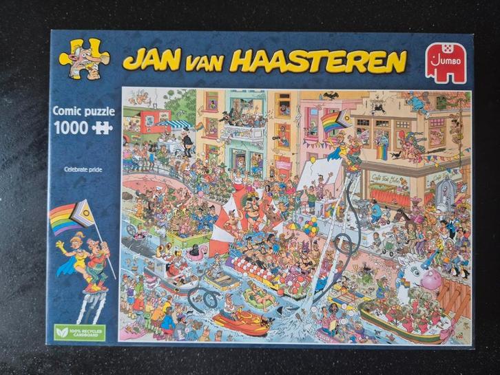 Puzzel Jan van Haasteren - Celebrate Pride - 1000 stukjes, Hobby en Vrije tijd, Denksport en Puzzels, Zo goed als nieuw, Ophalen