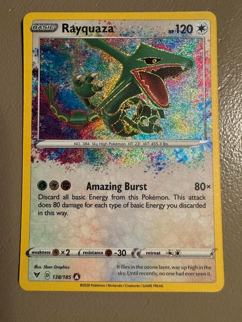 Rayquaza VIV 138, Hobby en Vrije tijd, Verzamelkaartspellen | Pokémon, Ophalen of Verzenden