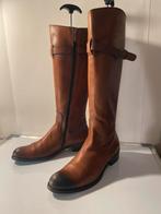 Made in Italy Knee High Equesterian Cognac Leather Boots 39, Hoge laarzen, Bruin, Ophalen of Verzenden, Zo goed als nieuw