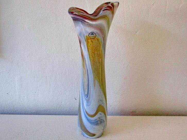Mtarfa glass vase vaas met luster Malta glas glazen koraal, Antiek en Kunst, Antiek | Glas en Kristal, Ophalen of Verzenden
