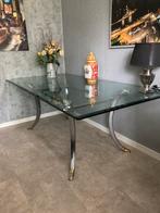 Mooie glazen tafel met facet gesepen blad 2 meter bij 1 mete, Huis en Inrichting, Tafels | Eettafels, 100 tot 150 cm, Ophalen of Verzenden