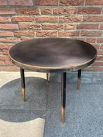 Metalen bijzet tafel goud kleurig met zwart., Ophalen, Minder dan 45 cm, Minder dan 55 cm, Metaal of Aluminium