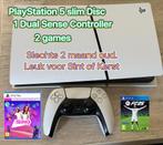 PS5 Slim Disc + 2 Games, 1 controller, slechts 2 maand oud, Spelcomputers en Games, Spelcomputers | Sony PlayStation 5, Ophalen of Verzenden