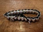 Buddha to Buddha armband zilveren kralen, Zwart, Ophalen of Verzenden, Zo goed als nieuw, Met bedels of kralen