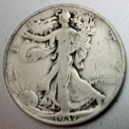 Verenigde Staten, Half Dollar 1937 - zilver, Postzegels en Munten, Munten | Amerika, Losse munt, Noord-Amerika, Zilver, Ophalen of Verzenden