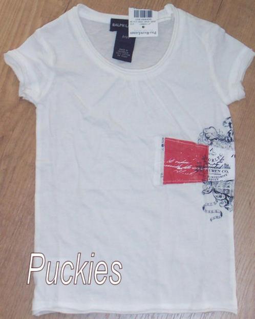 Ralph Lauren shirt off-white maat 110 *NIEUW* (7351) a, Kinderen en Baby's, Kinderkleding | Maat 110, Nieuw, Meisje, Shirt of Longsleeve
