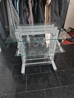 Bureau met glazen platen, Huis en Inrichting, Kasten | Computermeubels, Ophalen of Verzenden, Zo goed als nieuw, 70 tot 120 cm