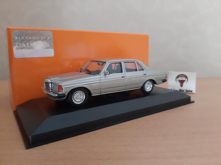 Mercedes Benz 230E (W123) 1982 zilvermetal. /Maxichamps 1:43, Hobby en Vrije tijd, Modelauto's | 1:43, Nieuw, Auto, Overige merken