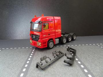 882 herpa mercedes actros 4-as trekker luchttoren 1:87 rood beschikbaar voor biedingen