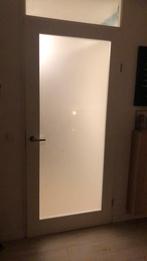 Witte opdekdeur voor binnen, 80 tot 100 cm, Gebruikt, Glas, Ophalen
