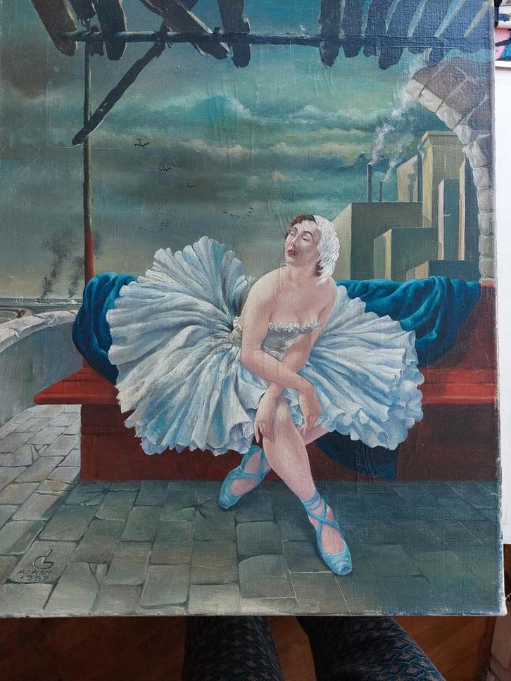 Balletdanseres, Maart 1957, Antiek en Kunst, Kunst | Schilderijen | Klassiek, Ophalen of Verzenden