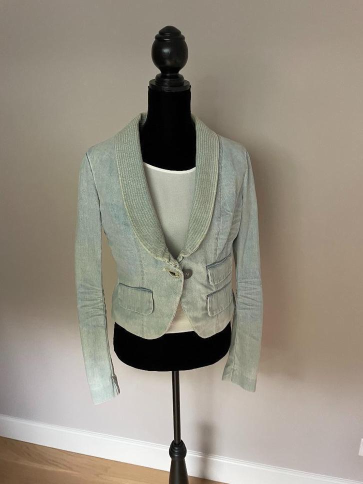 Spijker jasje colbert Nolita, Kleding | Dames, Jasjes, Kostuums en Pakken, Zo goed als nieuw, Jasje, Maat 38/40 (M), Blauw, Ophalen