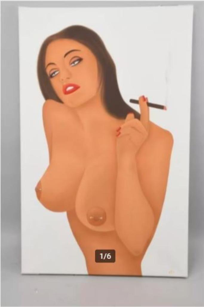 naakt op canvas U. Schichhold Odenwald, Verzamelen, Retro, Huis en Inrichting, Ophalen