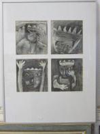 Schilderij met 4 afbeeldingen, Riehe vos van Dijk - Koningen, Antiek en Kunst, Kunst | Schilderijen | Modern