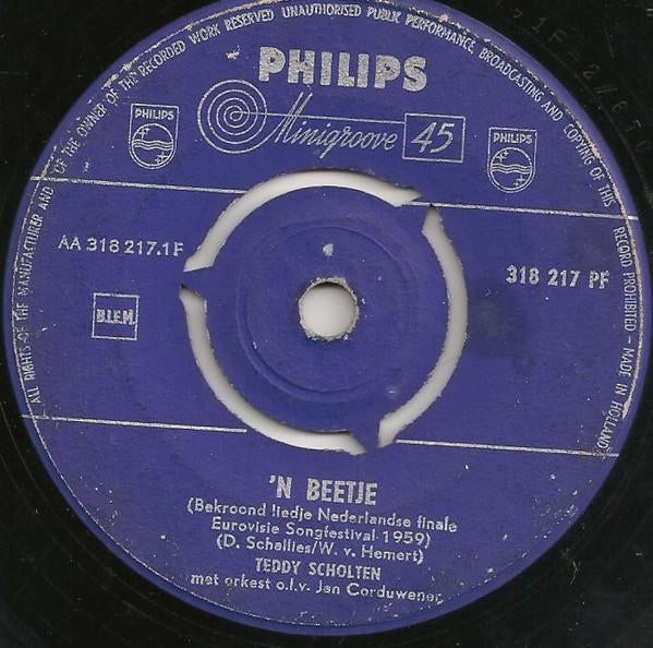 Teddy Scholten - Een Beetje (Single), Ophalen of Verzenden, Gebruikt, Overige formaten, Levenslied of Smartlap