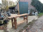 Timmermanswerkbank of industriële houten werkbank sidetable