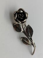 T938 Prachtige zilveren teka broche roosje, Sieraden, Tassen en Uiterlijk, Antieke sieraden, Ophalen of Verzenden, Zilver, Broche