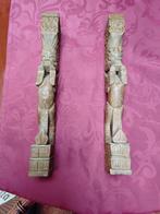 Handgesneden Tibetaans houtsnijwerk, twee stuts, Ophalen of Verzenden