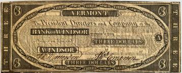 Bank of Windsor drie dollar ZJ beschikbaar voor biedingen