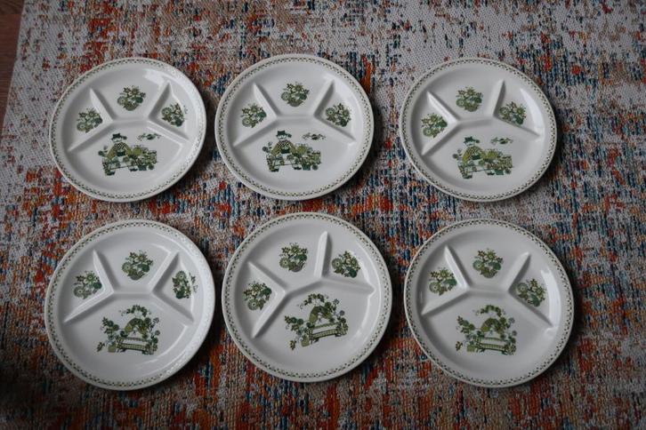 6 borden Figgio Market, Antiek en Kunst, Antiek | Servies los, Ophalen of Verzenden
