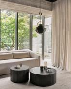 Ethnicraft Rollermax salontafel HOGE KORTING, Ophalen, 100 tot 150 cm, Rond, 50 tot 100 cm