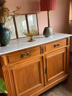 Vintage houten commode met wit marmeren blad, Huis en Inrichting, Kasten | Overige, Ophalen, Gebruikt