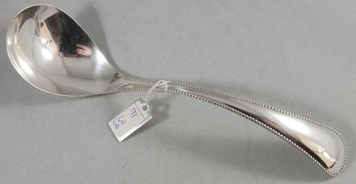 Zilveren Eierlepel Juslepel parelrand antiek 835 zilver, Antiek en Kunst, Antiek | Goud en Zilver, Zilver, Ophalen of Verzenden