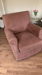 Landelijke linnen fauteuil, Huis en Inrichting, Fauteuils, Ophalen, 75 tot 100 cm, Zo goed als nieuw, Stof